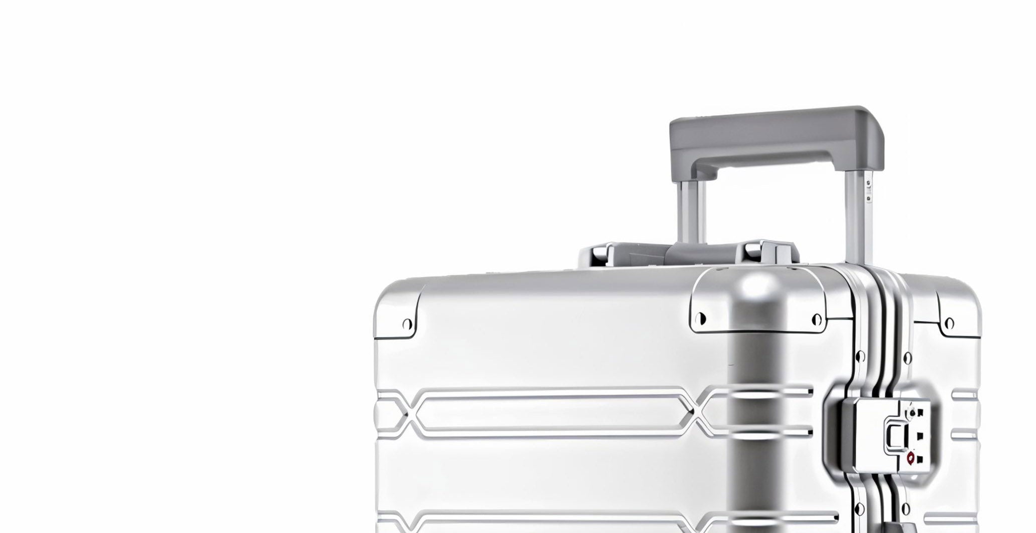 Aluminium Silver Suitcase Close Up